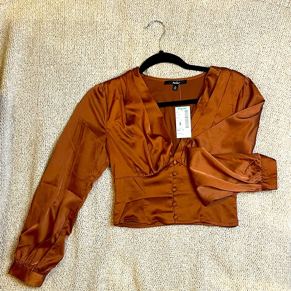 Papaya Cropped Blouse